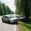 ДТП под Калининградом: автомобиль выехал на встречную полосу и врезался в дерево